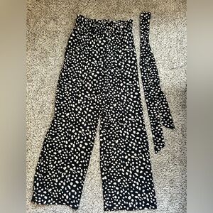 Miami Black and White Patterned Wide Leg Pants